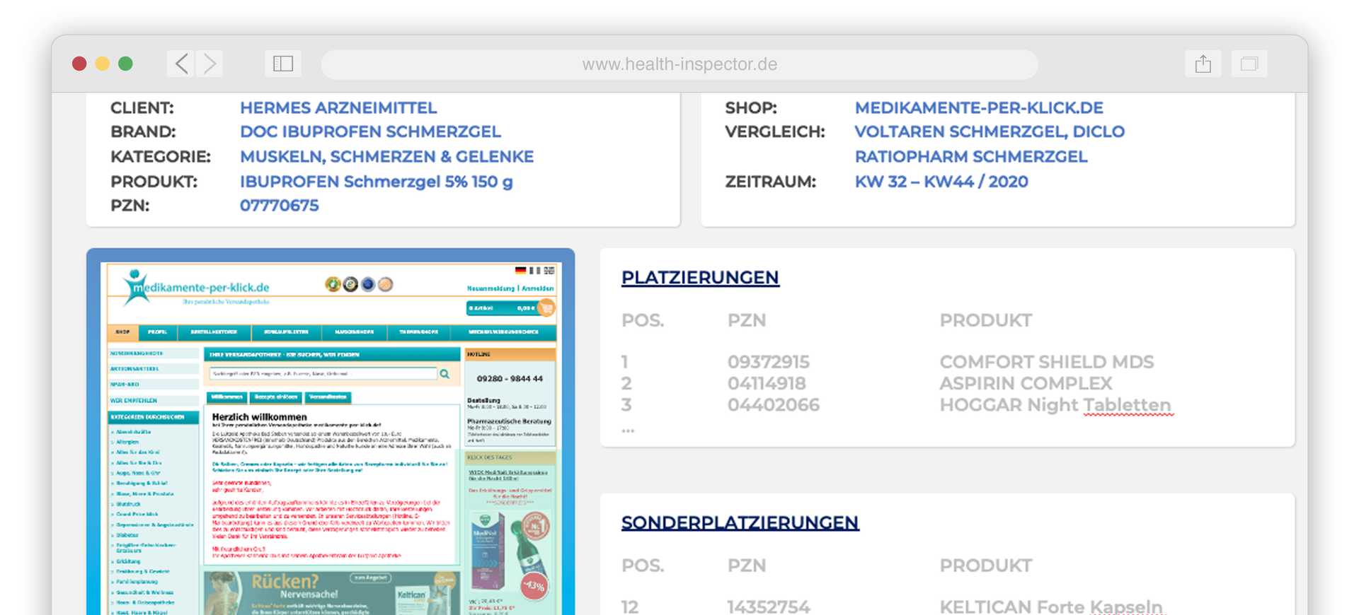 Startseiten-Monitoring